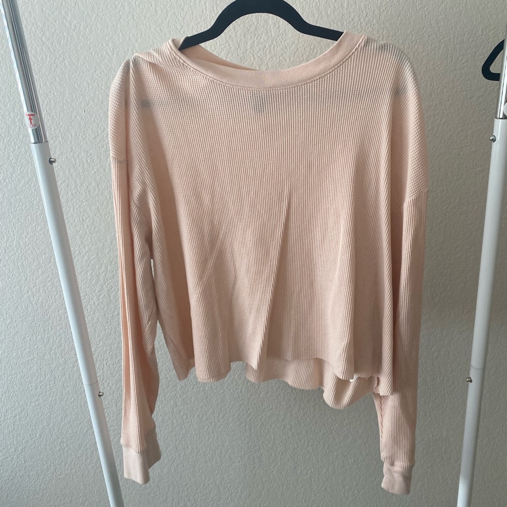 Cropped waffle king sleeve tee